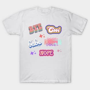 Colorful aesthetic type sticker pack T-Shirt